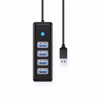 Hub Orico PW4U-U3 USB-A / 4x USB-A 3.0 - melns