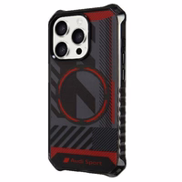 Audi IML Sport Magnētiskais viedtālruņa apvalks iPhone 15 Pro Max 6.7" melns/melns cietais apvalks AU-IMLMIP15PM-RSQ/D2-BK