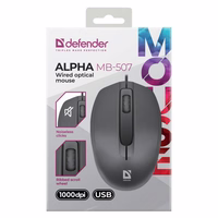 MOUSE DEFENDER ALPHA MB-507 OPTICAL 1000dpi 3P melns SILENT CLICK