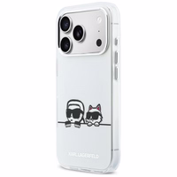Karl Lagerfeld IML Karl & Choupette Peekaboo Logo MagSafe Maciņš for iPhone 17 Pro - balts