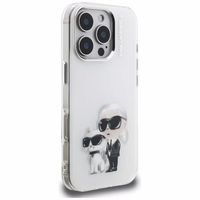 Karl Lagerfeld IML Aquarelle Karl & Choupette & Logo iPhone 16 Pro macins - balts