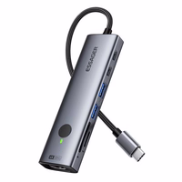 Adapteris Essager "7 in 1" pelēks (In: Type-C)