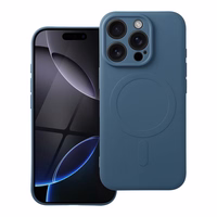 Silikona magnētiskais viedtālruņa apvalks, saderīgs ar MagSafe, iPhone 16 Pro, zils