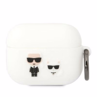 Karl Lagerfeld KLACAPSILKCW AirPods Pro apvalks balts/balts Silikona Karl & Choupette