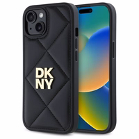 DKNY Quilted Stack Logo viedtālruņa apvalks iPhone 14 - melns