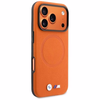 BMW maciņš for IPHONE 17 Pro saderīgs ar MagSafe BMHMP17L25PFWSMO (PU FW Metal Logo) oranžs