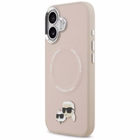 Karl Lagerfeld Karl & Choupette Pins Magnētiskais apvalks viedtālrunim iPhone 17 Pro - rozā