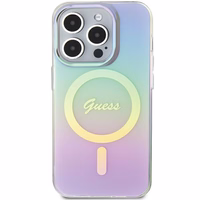Guess GUHMP15XHITSU iPhone 15 Pro Max 6.7" violeta/violeta cietais apvalks IML Iridescent Magnētiskais