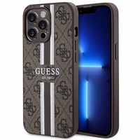 Guess GUHMP13XP4RPSW iPhone 13 Pro Max 6.7" brūns/brūns cietais apvalks 4G Printed Stripes MagSafe