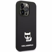 Karl Lagerfeld KLHCP14XSLCTBK iPhone 14 Pro Max 6.7 "cietais apvalks melns / melns Silikona Choupette Ķermenis