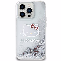 Hello Kitty Liquid Glitter Charms Kitty Head viedtālruņa apvalks iPhone 13 Pro / 13 - sudraba