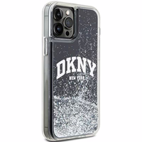 DKNY Liquid Glitter Big Logo viedtālruņa apvalks iPhone 12 Pro/12 - melns