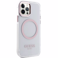 Guess GUHMP12MHTRMP iPhone 12/12 Pro 6.1" rozā/rozā hard maciņš Metal Outline Magsafe