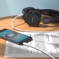 Borofone Kabelis AUX BL21 Lemon - 3,5 mm audio ligzda uz 3,5 mm audio ligzdu - 1 metra garš balts kabelis