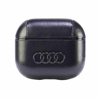 Audi ādas vāciņš ar lielu logotipu AirPods 3 - melns
