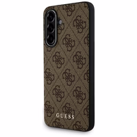 Guess 4G Metal Gold Logo viedtālruņa apvalks Samsung Galaxy A36 - brūns