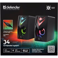 PC Speakers 2.0 DEFENDER J4 2.0 6W LED USB black