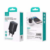 USAMS Tīkla lādētājs CC229 30W GaN USB-C/USB-A Fast Charging XC Series balts CC229TC02