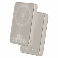 Blavec Portatīvais lādētājs 10000mAh BJ-04 Plāns 13,5mm - Type C - 22,5W magnētiskā Magsafe 3 in 1 (PBBJ04-MC10GD) zelta stikls