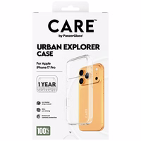 CARE by PanzerGlass Flagship Urban Explorer viedtālruņa apvalks ar caurspīdīgu rāmi iPhone 17 Pro - caurspīdīgs