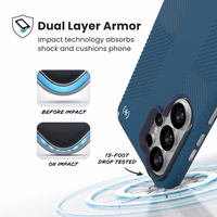 Speck Presidio2 Grip Magnet - Samsung Galaxy S26 Ultra MagSafe Case (Deep Sea/sudraba Metallic/Spell zils)