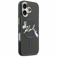 Karl Lagerfeld IML Choupettes Karl Script Logo MagSafe iPhone 17 Maciņš - melns