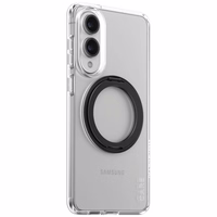 CARE by PanzerGlass Funkcionāls melns viedtālruņa apvalks ar statīvu un QI Samsung Galaxy S25 Edge - caurspīdīgs