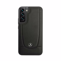 Mercedes ādas Urban Line viedtālruņa apvalks Samsung Galaxy S22+ - melns