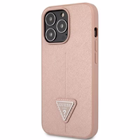Guess GUHCP13XPSATLP iPhone 13 ProMax 6,7" rozā/rozā maciņš SaffianoTriangle Logo