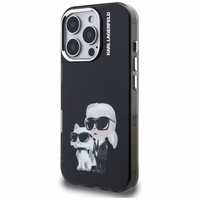 Karl Lagerfeld IML Aquarelle Karl & Choupette & Logo iPhone 16 Pro macins - melns