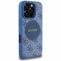 Guess 4G Circle Classic Logo Magnētiskais viedtālruņa apvalks iPhone 16 Pro - zils