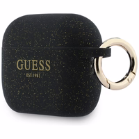 Guess Silikona Glitter Ring Maciņš for AirPods Pro 3 - melns