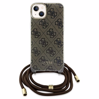 Guess Crossbody Cord 4G Print viedtālruņa apvalks iPhone 15 / 14 / 13 - brūns