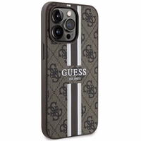 Guess GUHMP13LP4RPSW iPhone 13 Pro / 13 6.1" brūns/brūns cietais apvalks 4G Printed Stripes MagSafe