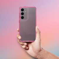 MATRIX caurspīdīgs viedtālruņa apvalks SAMSUNG A36 5G gaiši rozā krāsas