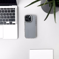 Spīdīgs viedtālruņa apvalks iPhone 16 - caurspīdīgs ar spīdumiem