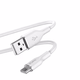 Puro Soft USB-A - USB-C kabelis 1.5m - balts