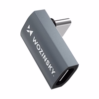 Wozinsky WPKF-01 USB-C - USB-C 40Gb/s 240W 8K OTG leņķa adapteris - pelēks
