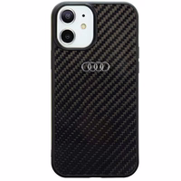 Audi oglekļa šķiedras iPhone 11 / Xr 6.1" melns/melns cietais apvalks AU-TPUPCIP11-R8/D2-BK