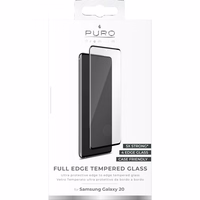 PURO Premium Full Edge Tempered Glass maciņš Friendly - Samsung Galaxy S20 Tempered Glass aizsargājošs Glass (melns frame)