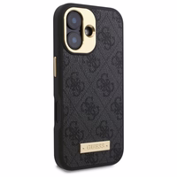 Guess 4G Logotipa plāksne Magnētiskais viedtālruņa apvalks iPhone 16 Plus - melns