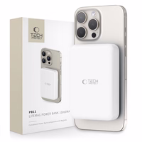 Tech-Protect LifeMag PB11 portatīvais lādētājs ar MagSafe 10000mAh 15W USB-C portu - balta + USB-C kabelis