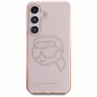 Karl Lagerfeld viedtālruņa apvalks ar rhinestones K. Head logotipu Samsung Galaxy S25 rozā