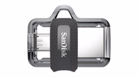 SanDisk Ultra Dual m3.0 USB flash drive 128 GB USB Type-A / Micro-USB 3.2 Gen 1 (3.1 Gen 1) melns, sudraba, caurspīdīgs