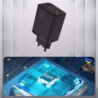 Dudao A29 65W GaN sienas lādētājs 2 x USB-C + 1 x USB-A - melns