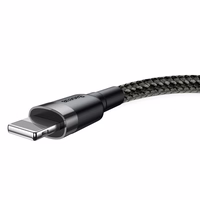 Baseus Cafule USB Lightning kabelis 1,5A 2m (pelēks+melns)