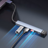 Orico AH-A13 USB-A Hub dokstacija 1x USB-A 3.0 + 3x USB-A 2.0 - pelēka