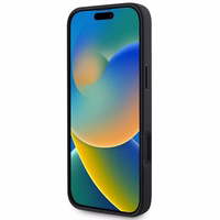 Viedtālruņa apvalks Guess Saffiano Klasiskais Logotips MagSafe iPhone 16 Plus - melns