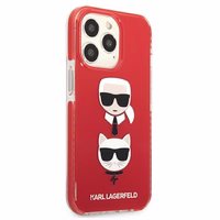Karl Lagerfeld Karl & Choupette Head viedtālruņa apvalks iPhone 13 Pro / iPhone 13 - sarkans