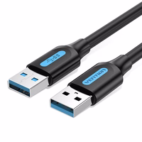 Vention USB 3.0 A Male to A Male Cable 0.5M melns PVC Type